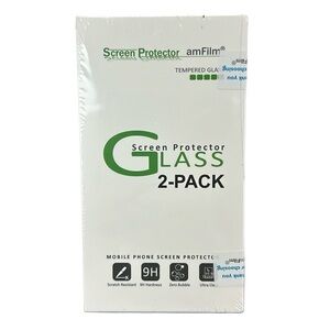 Glass Screen Protector 2-Pack Scratch Resistant 9H Zero Bubble Ultra Clear NIB